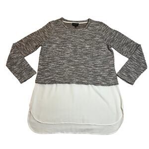 Romeo & Juliet Couture Crewneck Tweed Woven Tunic Top Size L Mixed Media Casual